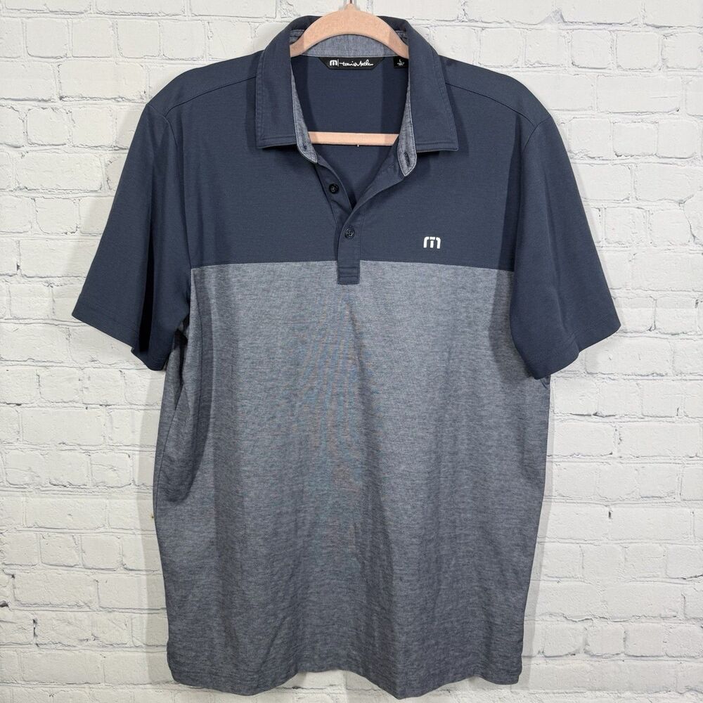 Travis Matthew Golf Polo Shirt Men Large Gray Short Sleeve Pima Cotton Preppy